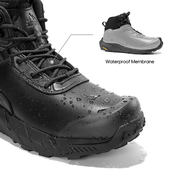 [VaporGuard] Men's Waterproof Military Tactical Work Boots - BLACK - 4